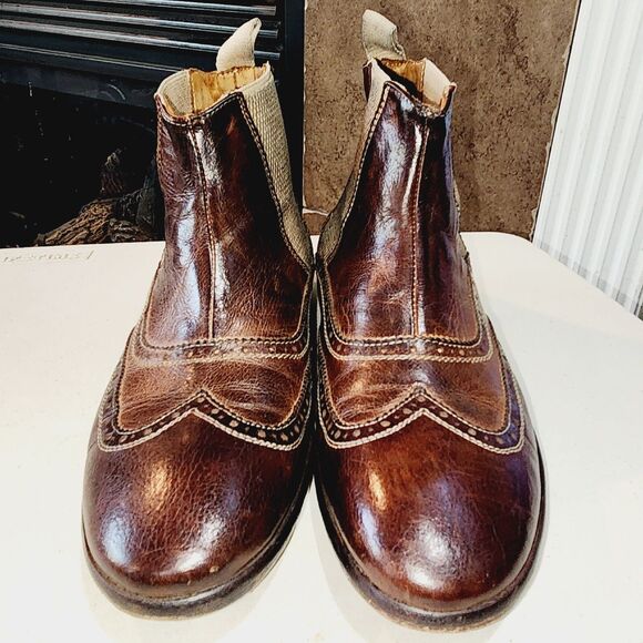 BENHEART Sz 7 FLORENCE Handmade Dip Dye Distressed Old Money Grunge Ankle Boots - Picture 11 of 16